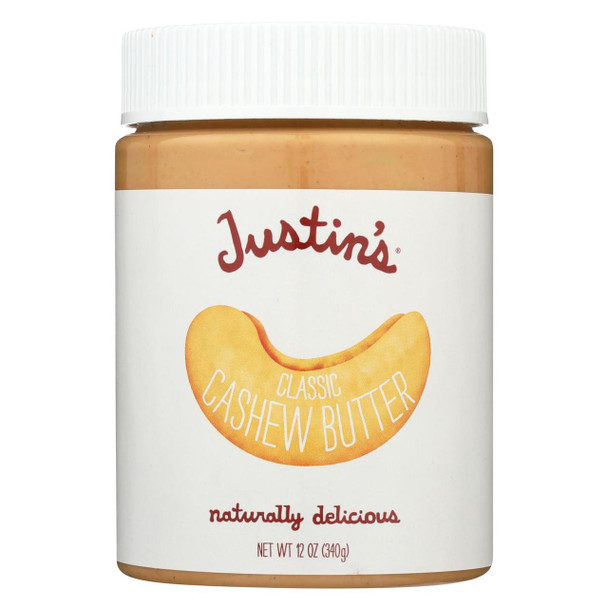 Justin's Nut Butter Cashew Butter - Classic - Case of 6 - 12 oz.