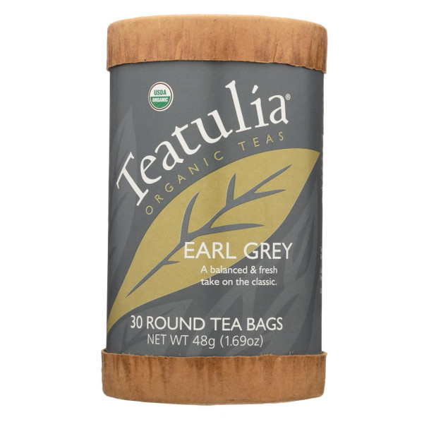 Teatulia Organic Teas - Earl Grey - Case of 6 - 30 Count