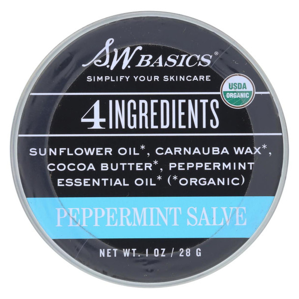 S.W. Basics - 4 Ingredients Salve - Peppermint - 1 oz.