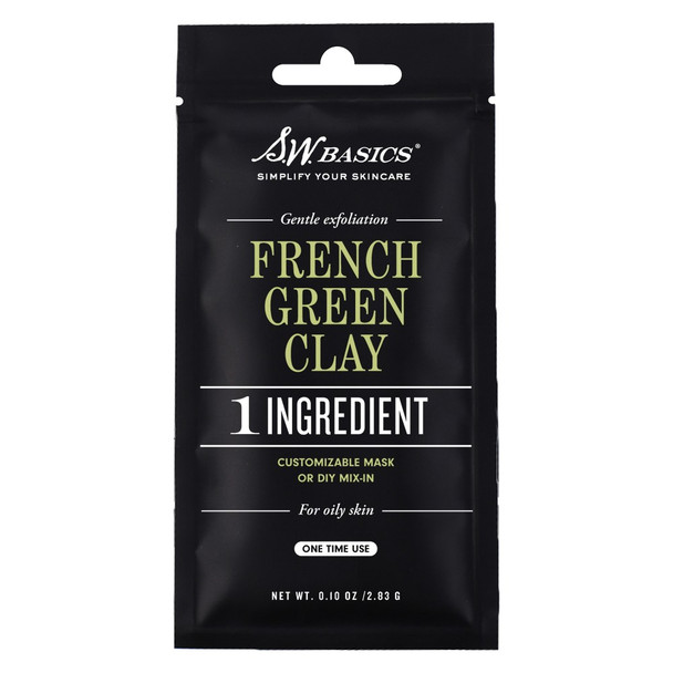S.W. Basics - French Green Clay Mask Single Use - Case of 10 - 0.1 oz.