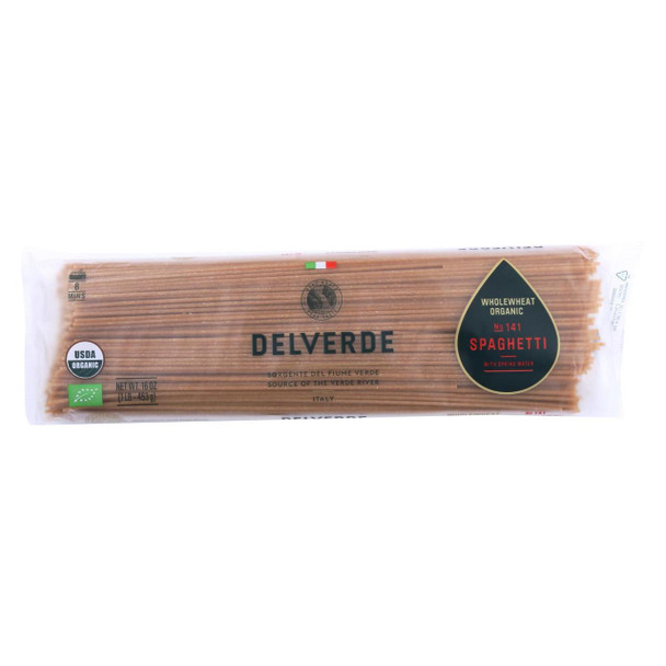 Delverde - Spaghetti - Organic Whole Wheat - Case of 6 - 16 oz.