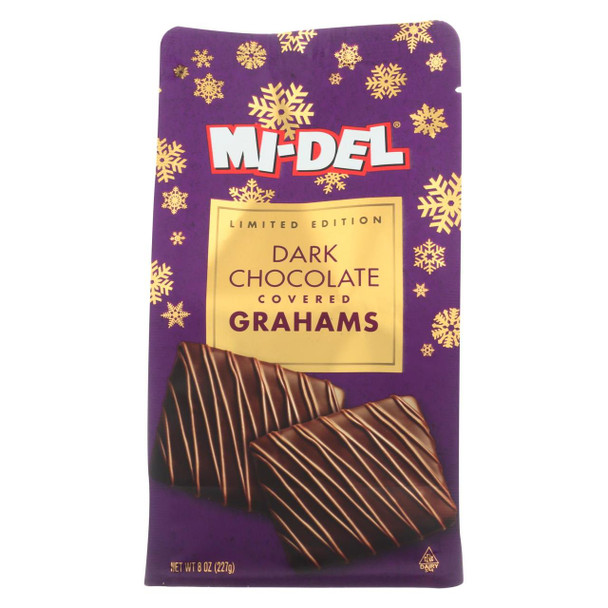 Midel - Dark Chocolate Graham Crackers - Case of 12 - 8 oz.