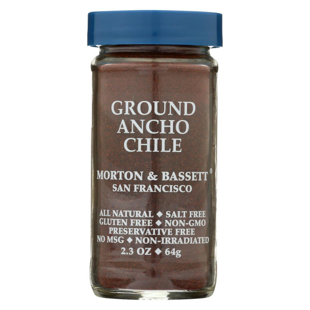 Morton and Bassett - Seasoning - Ancho Chili Powder - Case of 3 - 2.3 oz.