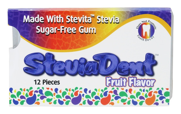 Stevita - Steviadent Gum - Fruit Flavor - Case of 12 - 12 Count