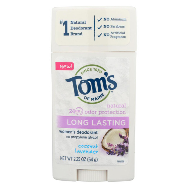 Tom's Of Maine - Deodorant - Coconut Lavender - Case of 6 - 2.25 oz.