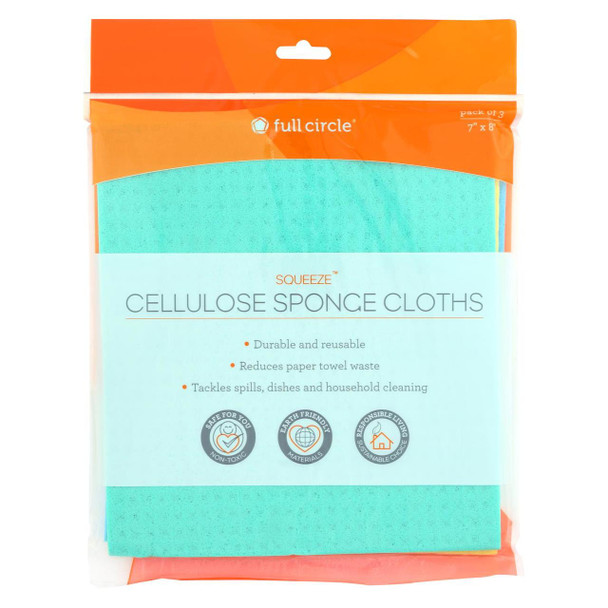 Full Circle Home - Squeeze Cellulose  Cleaning Cloths - Case of 12 - 3 Count