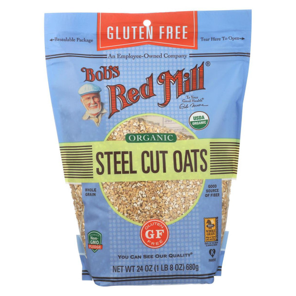 Bob's Red Mill - Organic Steel Cut Oats - Gluten Free - Case of 4-24 OZ