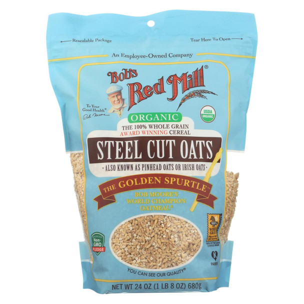 Bob's Red Mill - Oats - Organic Steel Cut Oats - Case of 4 - 24 oz.