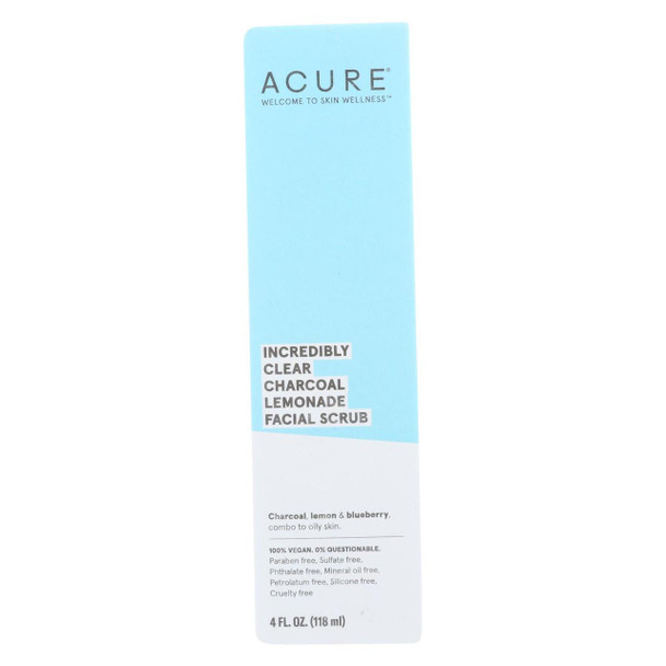 Acure - Charcoal Lemonade Facial Scrub - Incredibly Clear - 4 fl oz.