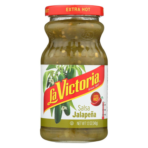 La Victoria - Green Salsa Jalapena - Extra Hot - Case of 12 - 12 oz.
