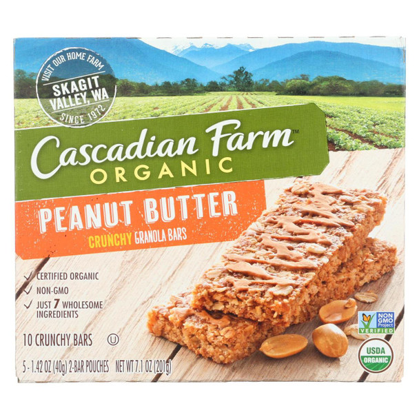 Cascadian Farm - Crunchy Granola Bars - Peanut Butter - Case of 12 - 7.1 oz.