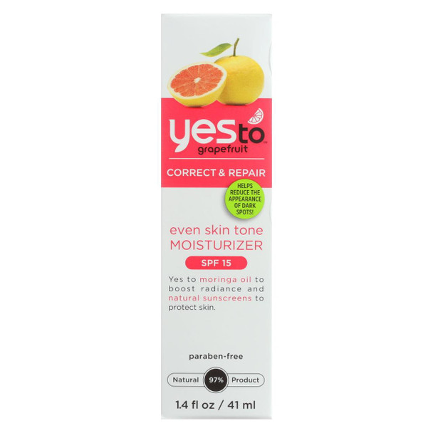 Yes To - Grapefruit - Even Skin Tone Moisturizer - SPF 15 - 1.4 fl oz.