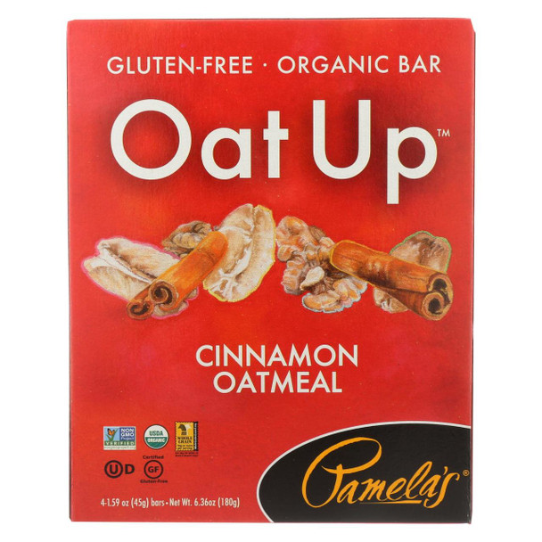 Pamela's Products - Oat Up Gluten-Free Bar - Cinnamon Oatmeal - Case of 8 - 4/1.59 oz.