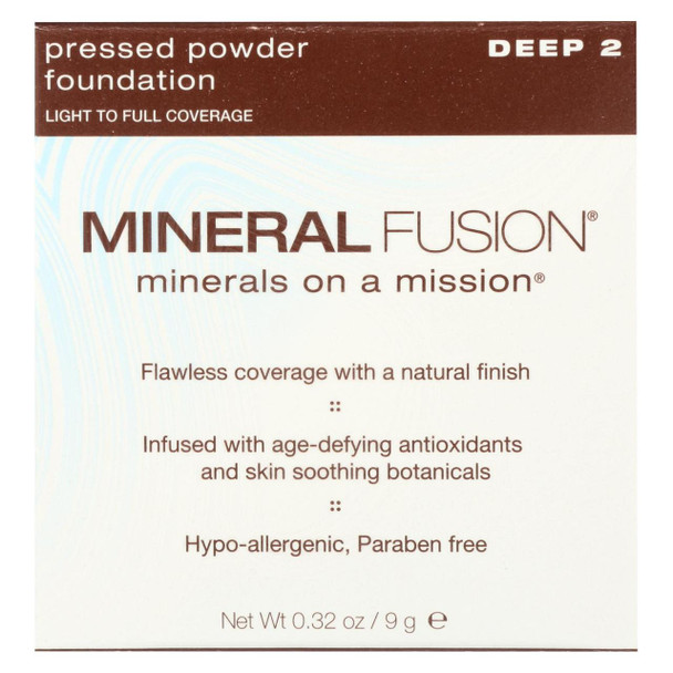 Mineral Fusion - Pressed Powder Foundation - Deep 2 - 0.32 oz.