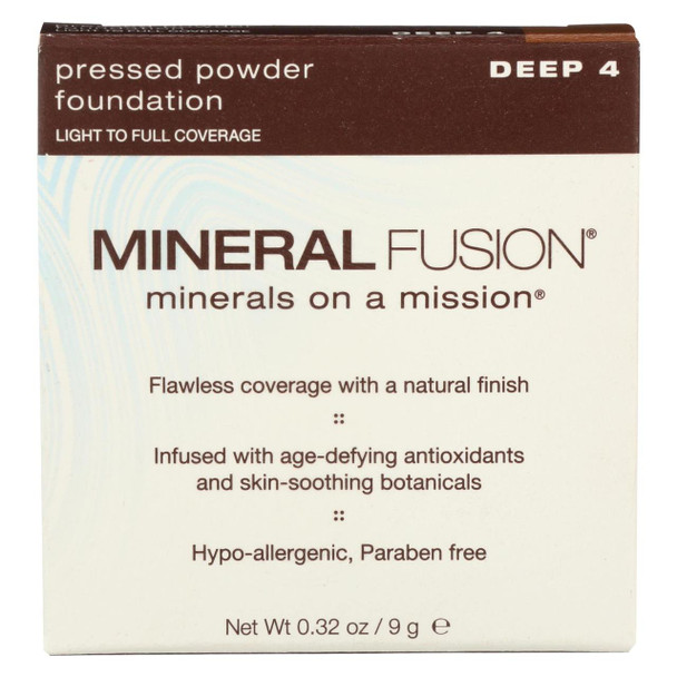 Mineral Fusion - Pressed Powder Foundation - Deep 4 - 0.32 oz.