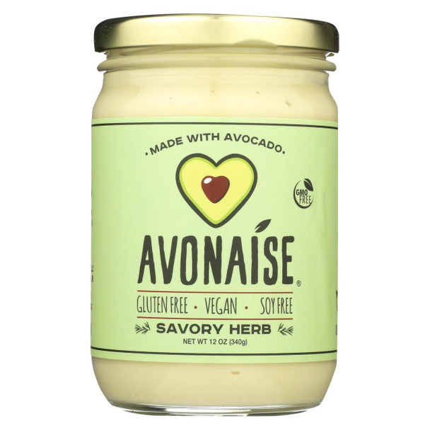 Avonaise - Vegan Mayo Substitute - Savory Herb - Case of 6 - 12 oz.