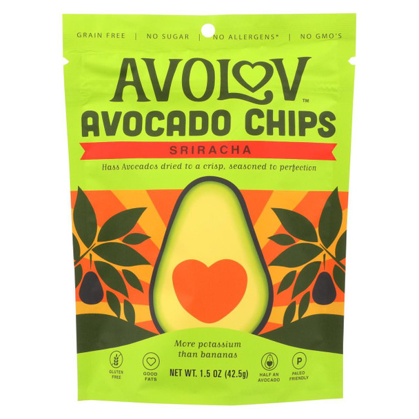 Avolov - Avocado Chips - Sriracha - Case of 12 - 1.5 oz.