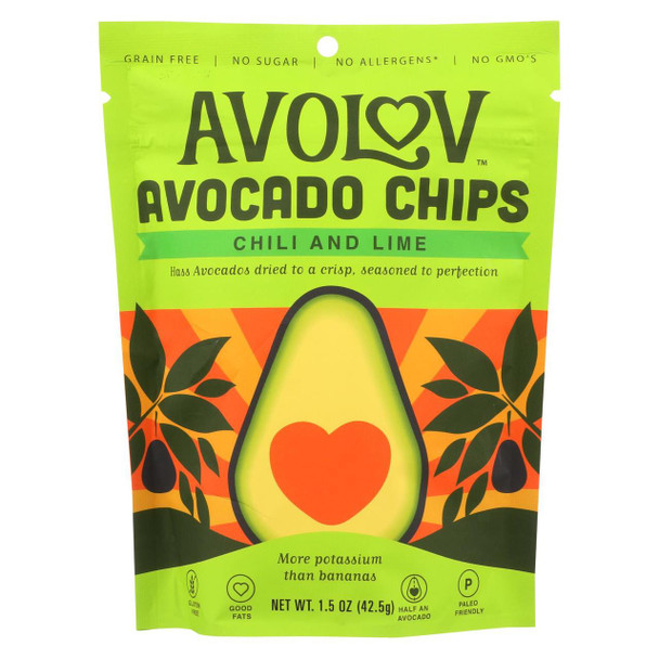 Avolov - Avocado Chips - Chili Lime - Case of 12 - 1.5 oz.