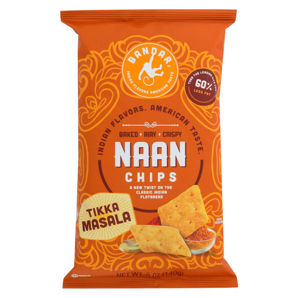 Bandar Monkey Foods - Naan Chips -  Tikka Masala - Case of 6 - 5 oz.