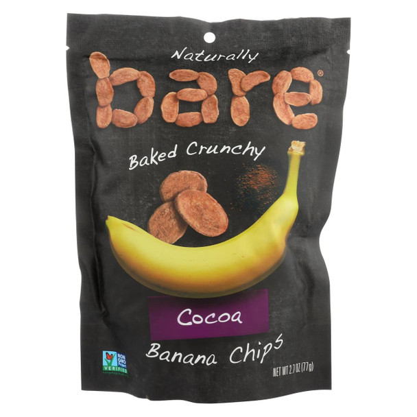 Bare Fruit - Banana Chips -  Cocoa - Case of 12 - 2.7 oz.