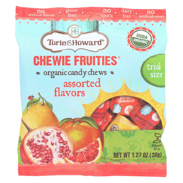 Torie and Howard - Chewy Fruities Organic Candy Chews - Assorted - Case of 8 - 1.27 oz.