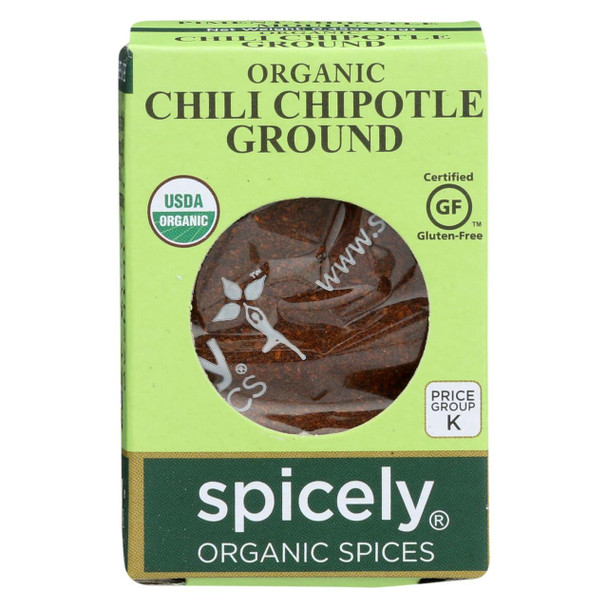 Spicely Organics - Organic Chipotle Chili - Ground - Case of 6 - 0.45 oz.