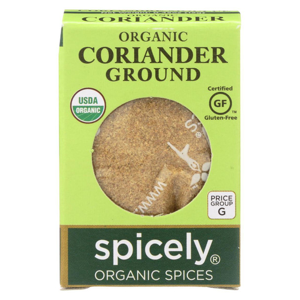 Spicely Organics - Organic Coriander - Ground - Case of 6 - 0.45 oz.