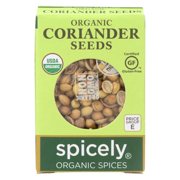 Spicely Organics - Organic Coriander Seed - Case of 6 - 0.3 oz.