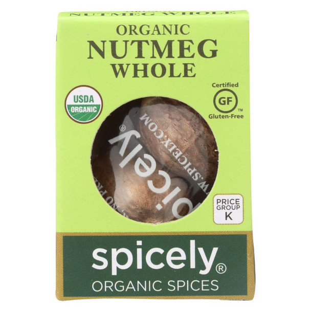 Spicely Organics - Organic Nutmeg - Whole - Case of 6 - 0.1 oz.