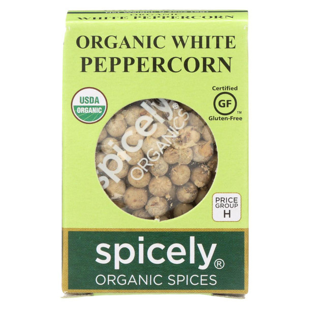 Spicely Organics - Organic Peppercorn - White - Case of 6 - 0.35 oz.