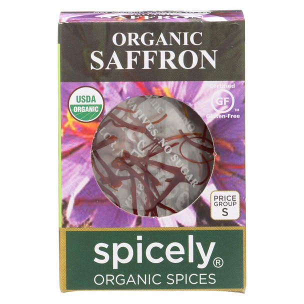 Spicely Organics - Organic Saffron - Case of 6 - 0.007 oz.