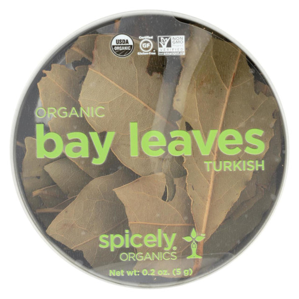 Spicely Organics - Organic Bay Leaves - Turkish Whole - Case of 2 - 0.2 oz.