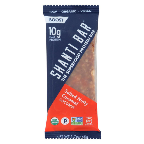 Shanti Bar - Superfood Protein Bar - Salty Nutty Caramel - Case of 12 - 1.7 oz.