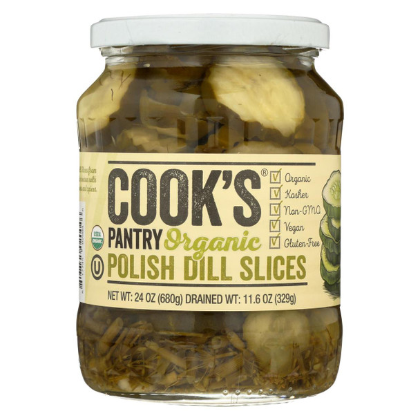 Cook's Pantry - Organic Pickles - Dill Slices - Case of 6 - 24 oz.