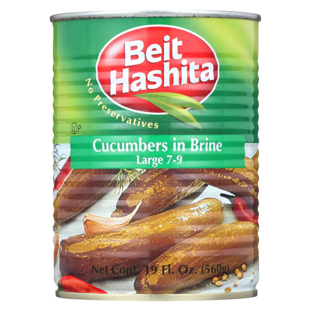 Beit Hashita - Cucumbers in Brine - Large - Case of 12 - 19 fl oz.