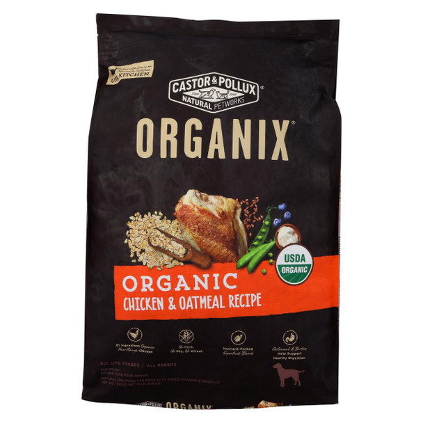 Castor and Pollux - Organix Dry Dog Food - Chicken and Oatmeal Recipe - 18 lb.