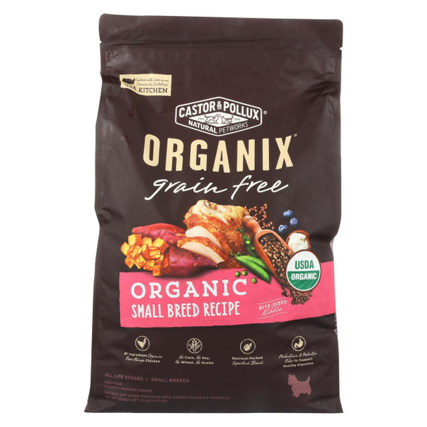 Castor and Pollux - Organix Grain Free Dry Dog Food - Small Breed Recipe - CS of 1-10 lb.