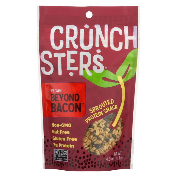 Crunchsters - Sprouted Protein Snack - Beyond Bacon - Case of 6 - 4 oz.