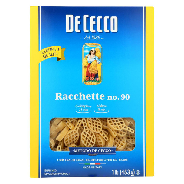 De Cecco Pasta - Pasta - Racchette - Case of 12 - 16 oz.