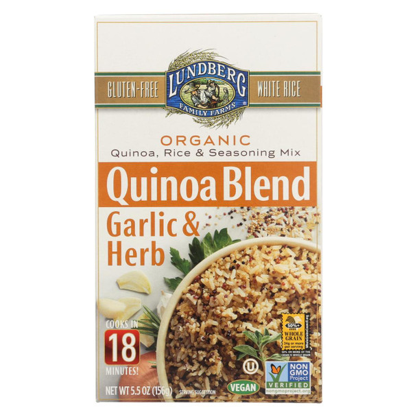Lundberg Family Farms - Quinoa Rice and Seasoning Mix - Garlic and Herb - Case of 6 - 5.50 oz.