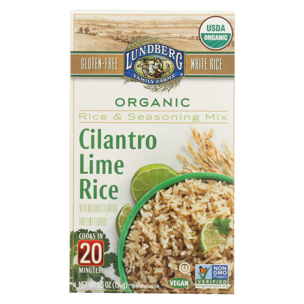 Lundberg Family Farms - Rice and Seasoning Mix - Cilantro Lime - Case of 6 - 5.50 oz.