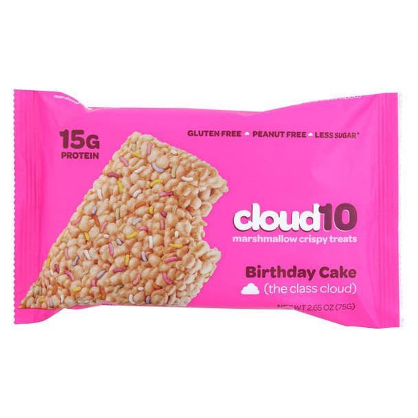 Cloud10 - Marshmallow Crispy Treats - Birthday Cake - Case of 10 - 2.65 oz.