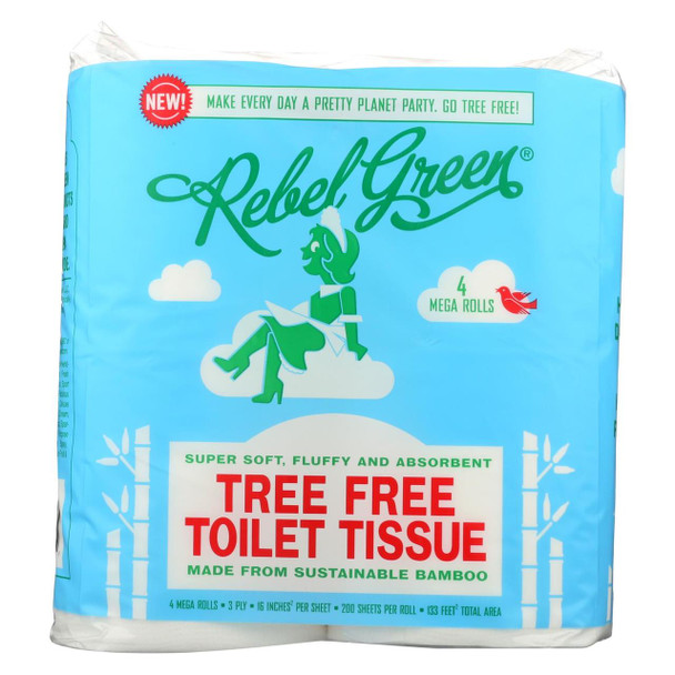 Rebel Green - Tree Free Toilet Tissue - Case of 18 - 4 Count