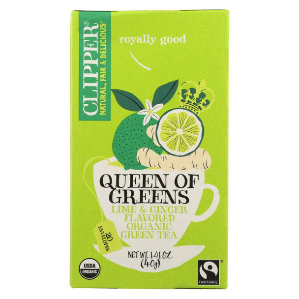 Clipper Tea - Organic Tea - Queen of Greens - Case of 6 - 20 Bags