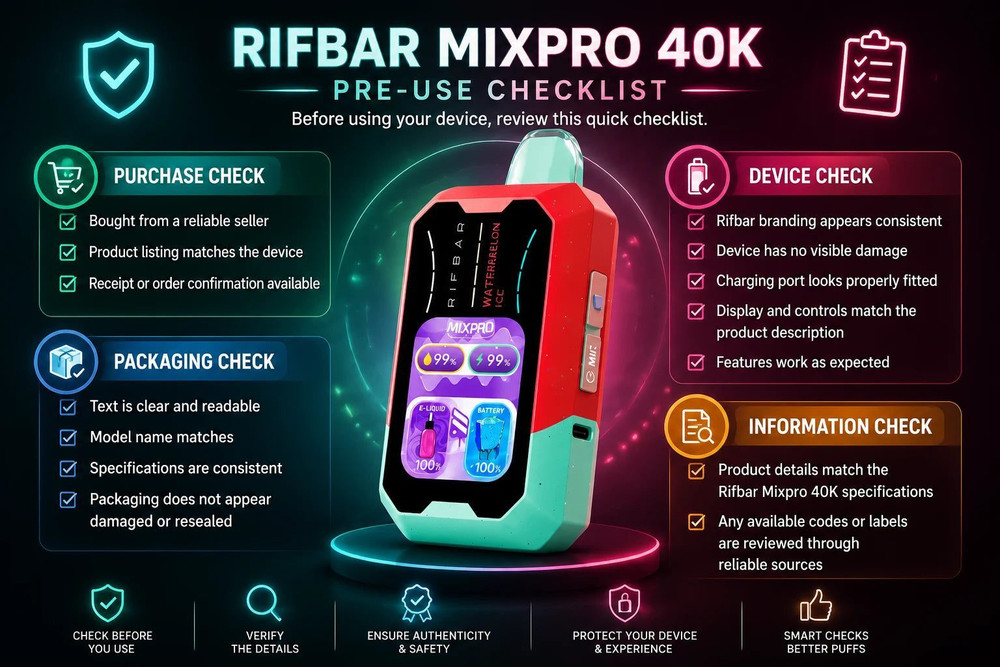 Rifbar Mixpro 40K Pre-Use Checklist