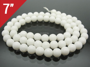 5.3-5.8mm White Coral Round Loose Beads About 7" natural [i6d37]
