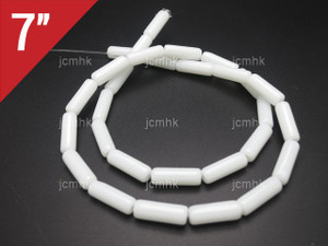 4x13mm White Obsidian Tube Loose Beads 7" [iu78b98]