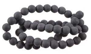 6mm Matte Black Magnesite Round Beads 15.5" [6tkm]