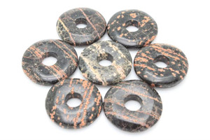 25mm Zebra Agate Donut Pendant [y913a]