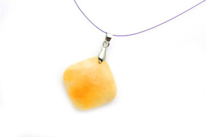 32mm Yellow Jade Diamond Pendant 1pc. [y925ap]